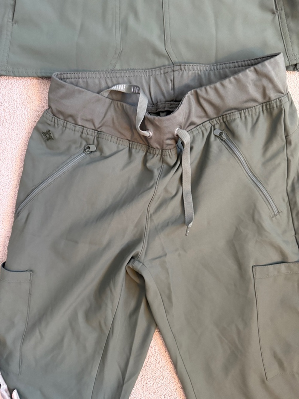 Med Couture Olive Green Cargo Jogger Scrub Pants - Picture 8 of 9